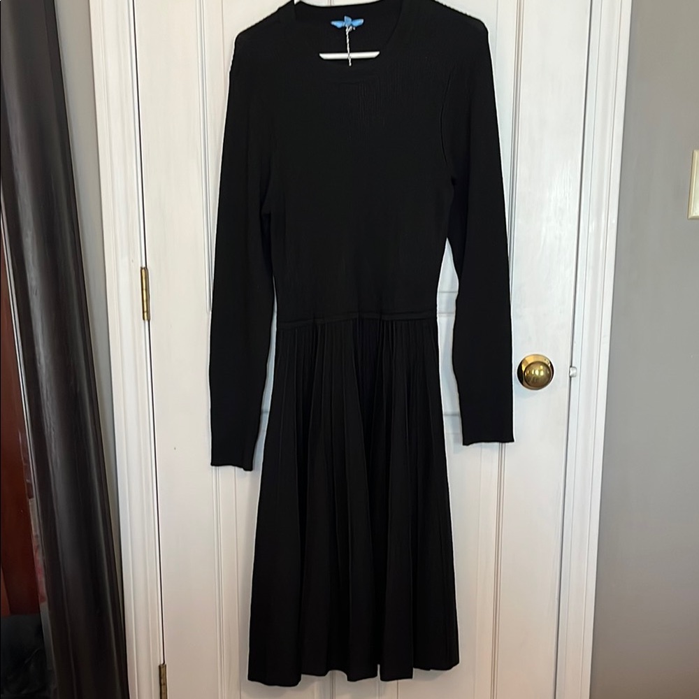 Draper James size xl Elegant Black Long-Sleeve sweater Dress Bnwt